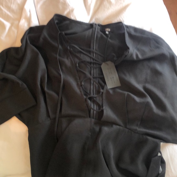 Never worn NWT Lucca Couture Lace Up Romper - Picture 3 of 4